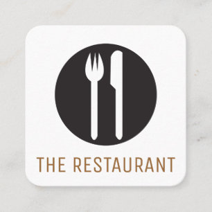 Carte De Visite Carré Argent   Propriétaire du restaurant   Chef