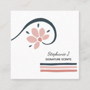 Carte De Visite Carré Aromathérapie des huiles essentielles florales ten