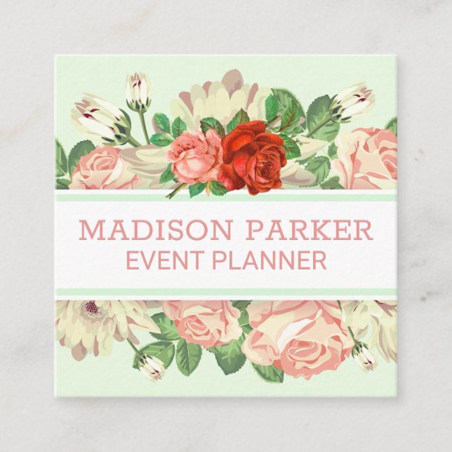 Carte De Visite Carré Arrangement floral (Devant)