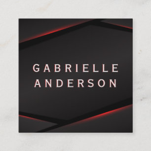 Carte De Visite Carré Arrière - plan Abstrait Red Glow
