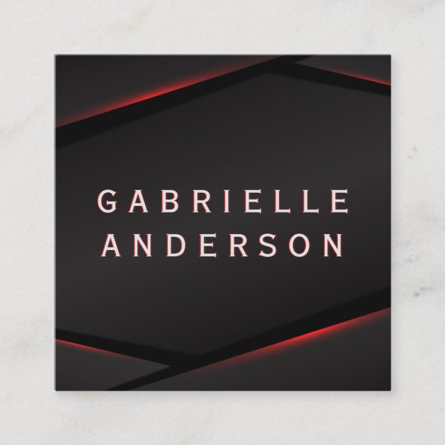 Carte De Visite Carré Arrière - plan Abstrait Red Glow (Devant)