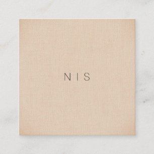 Carte De Visite Carré Arrière - plan en lin Brown minimaliste moderne c