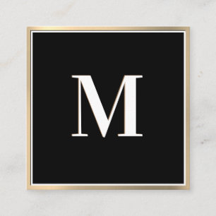 Carte De Visite Carré Arrière - plan Gold Gradient   Monogramme
