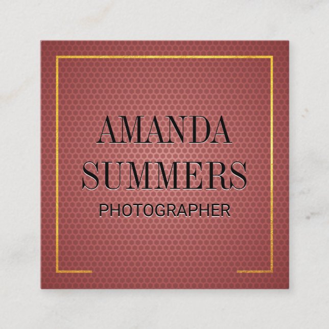 Carte De Visite Carré Arrière - plan Motif Octanol (Devant)