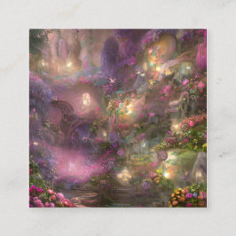 Carte De Visite Carré Arrière - plan Whimsical Fairyland