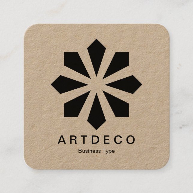 Carte De Visite Carré Art déco - Kraft (Devant)
