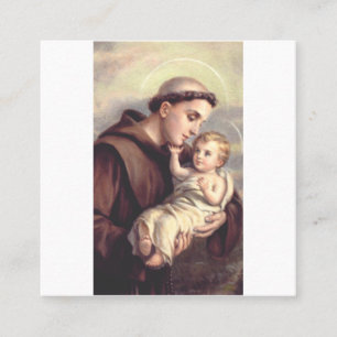 Carte De Visite Carré Art religieux classique de Saint Antoine de Padoue