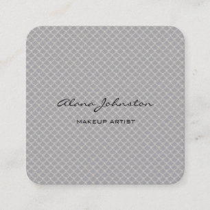Carte De Visite Carré Artiste de maquillage Abstrait Grey Snakeskin 