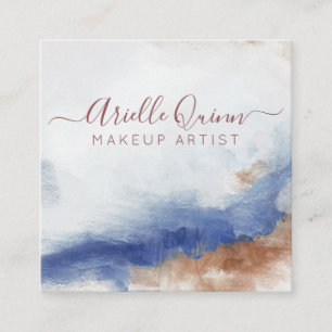 Carte De Visite Carré Artiste de maquillage aquarelle Abstraite