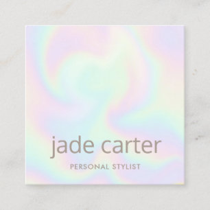 Carte De Visite Carré Artiste de maquillage holographique branché