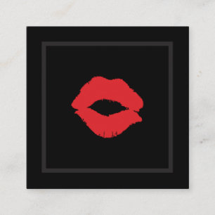 Carte De Visite Carré Artiste de maquillage Kiss Lipstick