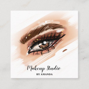 Carte De Visite Carré Artiste de maquillage Yeux Brown Lashs longs