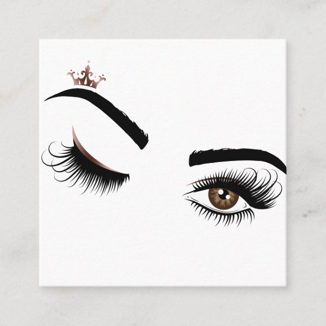 Carte De Visite Carré Artiste maquillage Beauté Salon Lash Extension oei (Devant)