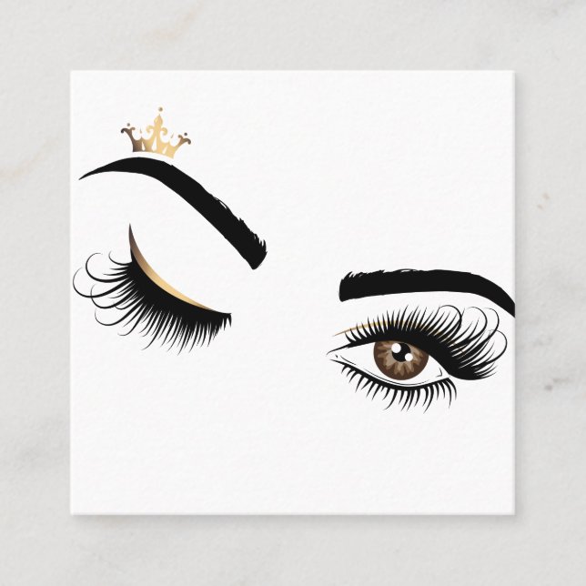 Carte De Visite Carré Artiste maquillage Beauté Salon Lash Extension oei (Devant)