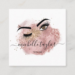 Carte De Visite Carré Artiste maquillage Beauté Salon Lash Extension oei