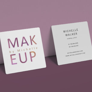 Carte De Visite Carré Artiste maquillage de typographie métallurgique mo