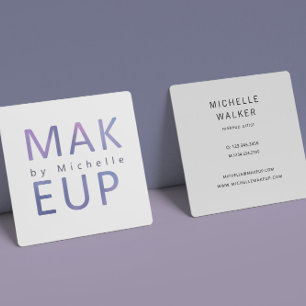 Carte De Visite Carré Artiste maquillage de typographie métallurgique mo