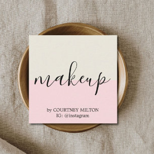 Carte De Visite Carré Artiste maquillage Pastel simple et élégant