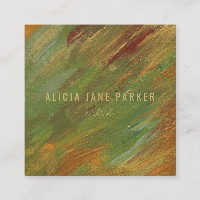 Carte De Visite Carré Artiste moderne, unique et abstrait (Devant)