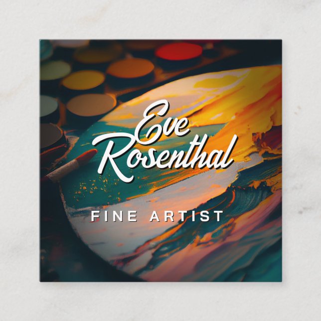 Carte De Visite Carré Artiste | Professionnel (Devant)