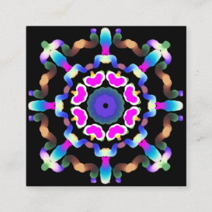 Carte De Visite Carré Arts curatifs au néon de mandala de *~*