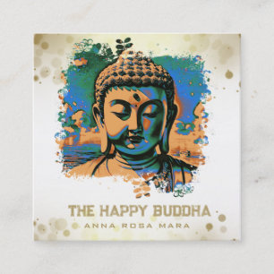Carte De Visite Carré *~* Artsy Bouddha QR AP33 Logo Pop Art