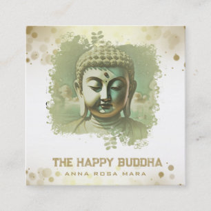 Carte De Visite Carré *~* Artsy Bouddha QR AP33 QR Logo Vert