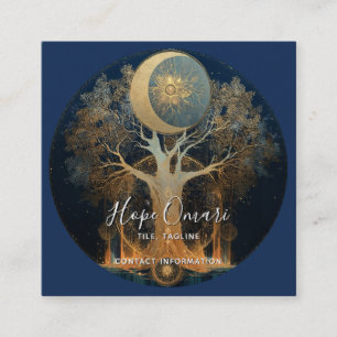 Carte De Visite Carré Ascension au clair de lune Conception de l'Arbre