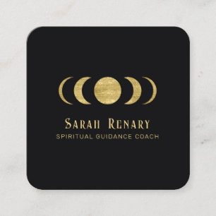 Carte De Visite Carré Astrogoly Phases de la Lune d'or