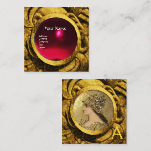 Carte De Visite Carré ATHENA ET COMBATTRE LES GRIFFINS MONOGRAM, Ruby Ro