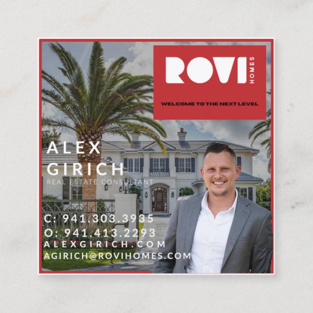 Carte De Visite Carré Au-delà de l'immobilier (Devant)