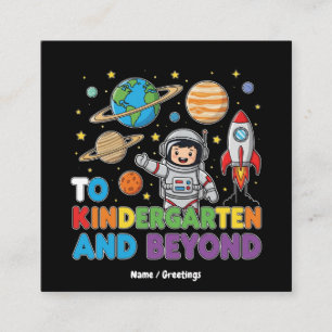Carte De Visite Carré Au jardin d'enfants et au-delà Astronaut Funny Kid