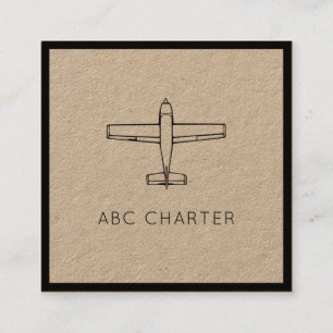Carte De Visite Carré Avion Aviation Premium Kraft