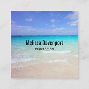 Carte De Visite Carré Azure Blue Caribbean Tropical Beach