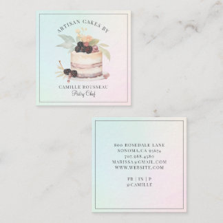 Carte De Visite Carré Bakery Pastry Chef Baker Square Business Card