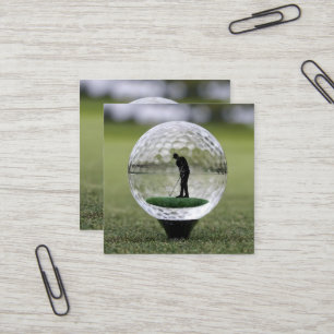 Carte De Visite Carré Bal De Golf En Verre Avec Lecteur De Golf À L'Inté