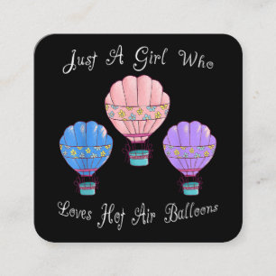 Carte De Visite Carré Ballon à Air Chaud Mignon Amusant