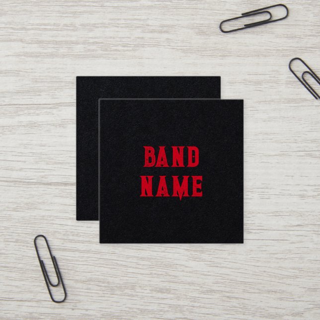 Carte De Visite Carré Bande personnalisée (Devant/Arrière en situation)