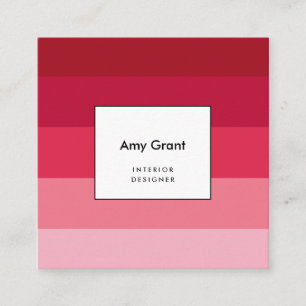 Carte De Visite Carré Bandes roses