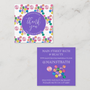 Carte De Visite Carré Bath Bomb Business Merci Pour Votre Achat