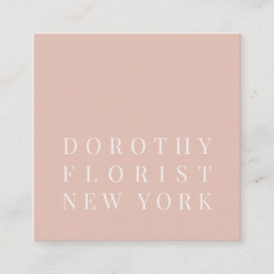 Carte De Visite Carré Beau rose vif élégant minimaliste fleuriste