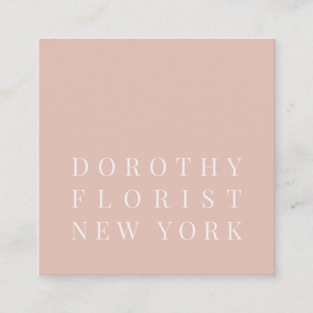 Carte De Visite Carré Beau rose vif élégant minimaliste fleuriste (Devant)
