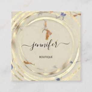 Carte De Visite Carré Beauté Bio Bio Boutique Herb QR Logo Soap Naturel