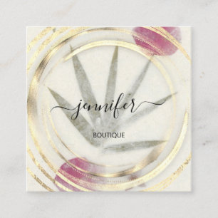 Carte De Visite Carré Beauté Bio Boutique Gold QR Code Logo Savon