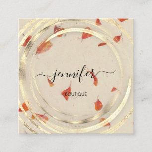 Carte De Visite Carré Beauté Bio Boutique Or QRCode Logo Soap Corps