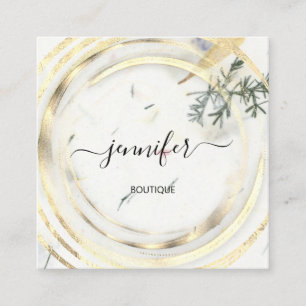 Carte De Visite Carré Beauté Bio Shop Herb QRCode Logo Soap Body