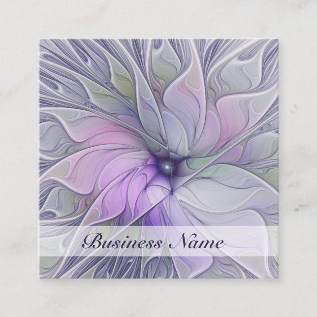 Carte De Visite Carré Beauté étonnante Fleur d'art Abstrait fractal mode (Devant)