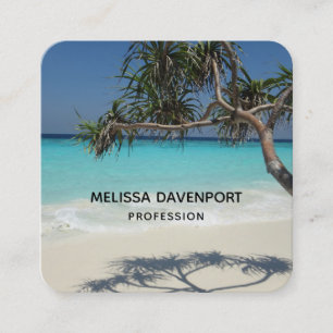Carte De Visite Carré Beautiful Tropical Beach