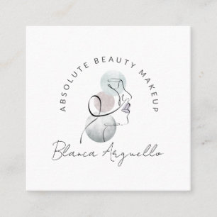 Carte De Visite Carré Beauty Logo Maquillage Artiste Affaires Et Rendez-