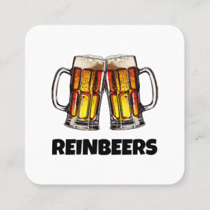Carte De Visite Carré Beer Christmas Reinbeers